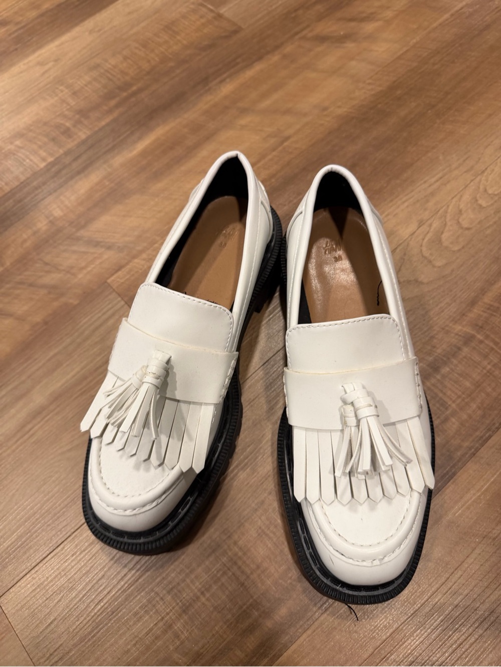 White Tassel Kiltie Loafers for Men
